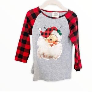 Santa Baby Buffalo Plaid Top